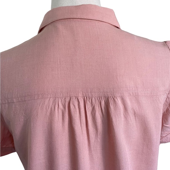 PRINCESS HIGHWAY Sz8 Peach puff sleeve button down collared top - Picture 5 of 10